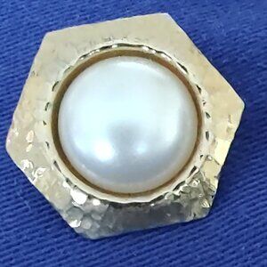 Faux Pearl & Gold Earrings